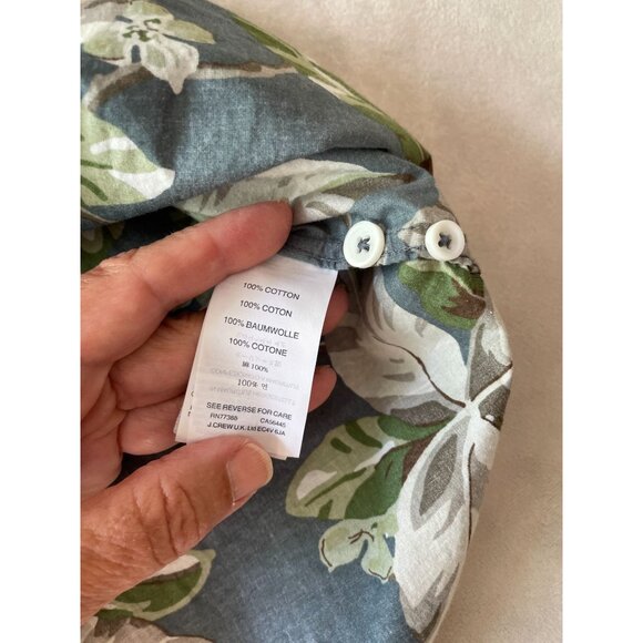 J. Crew Mens Hawaiian Leaf Print Button-Up Shirt Size S 100% Cotton Short Sleeve - Picture 7 of 8